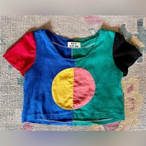 Ersa Fibers The Eclipse Crop Top in Bold / Small Print